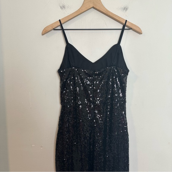 LULUS- Forever Your Girl Black Sequin Faux-Wrap Bodycon Maxi Dress Formal Prom - Picture 7 of 13